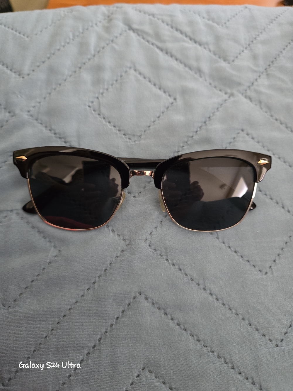 Steve Madden Black and Gold Clubmaster Sunglasses